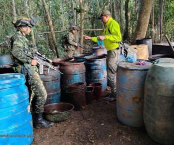 Laboratorio en Guaviare. / Foto: Ejército.