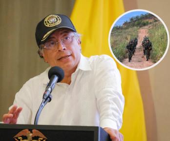 Petro sobre secuestro de 45 militares en el Cauca. / Fotos: Presidencia y Ejército.