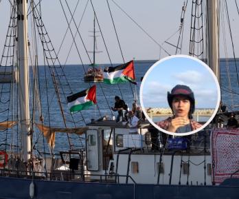 Colombianas en Flotilla a Gaza. / Foto: AFP.