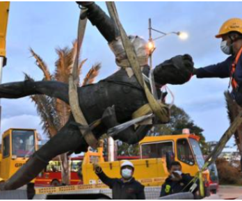 traslado de la escultura del Bolívar Ecuestre del Monumento a los Héroes