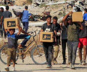 Ayuda humanitaria en Gaza. / Foto: AFP.