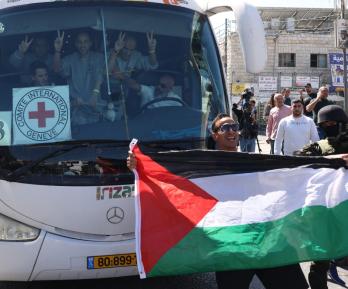 Liberación de prisioneros palestinos. / Foto: AFP.