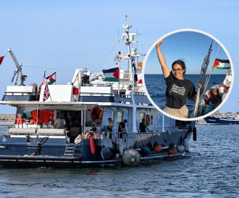Periodistas en la Flotilla. / Fotos: AFP y Twitter arlinmedrano_.