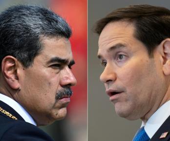 Nicolás Maduro y Marco Rubio. / Foto: AFP.