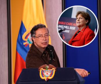 Apoyo de senadora demócrata a Petro. / Fotos: Presidencia y AFP.