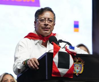 Petro en la Plaza Manuel Murillo Toro. / Foto: Pablo Pulido - RTVC.