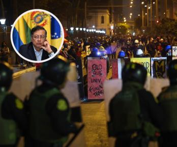 Petro sobre crisis en Perú. / Fotos: AFP.