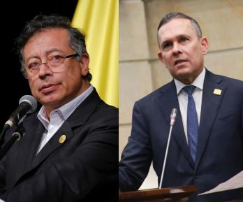 Petro señala a Efraín Cepeda. / Fotos: Presidencia y Senado.