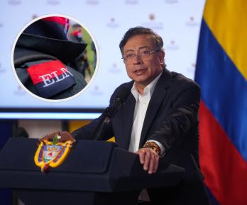 Petro sobre operativos en finanzas del ELN. / Fotos: AFP y Presidencia.