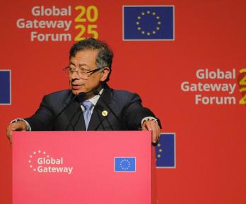 Presidente Petro desde el Global Getaway Forum. / Foto: Presidencia.