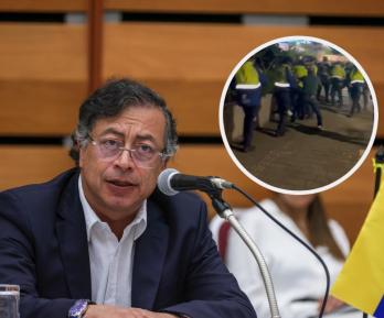 Petro sobre agresiones a manifestantes en Medellín. / Fotos: Presidencia y captura de videos.