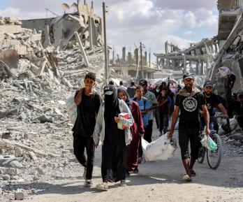 Regreso a Franja de Gaza. / Foto: AFP.