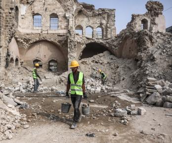 Reconstrucción de Palacio del Pachá en Gaza. / Foto: AFP.