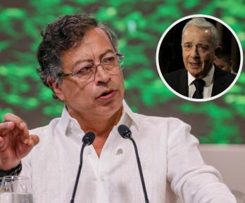 Presidente Petro sobre propuestas de Uribe. / Fotos: Presidencia y AFP. 