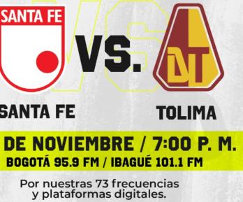 Santa Fe vs. Tolima. / Foto: RTVC.