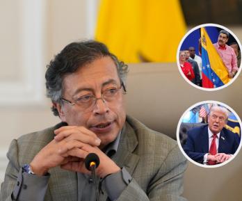 Petro sobre Donald Trump y Nicolás Maduro. / Fotos: Presidencia y AFP.