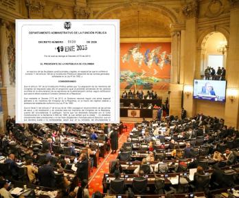 Decreto reduce primas a congresistas. / Foto: Presidencia y AFP.