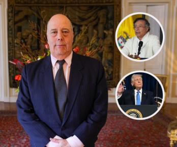 Embajador Daniel Garcia-Peña y detalles de la llamada. / Fotos: AFP y Presidencia.