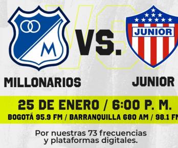 Millonarios vs. Junior. / Foto: Radio Nacional.