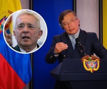 Petro le responde a Uribe. / Fotos: Presidencia y AFP.