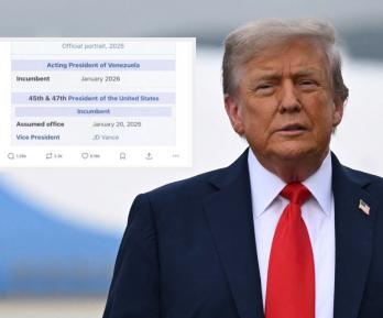 Trump con imagen alterada en Truth Social. / Foto: AFP y Truth Social.