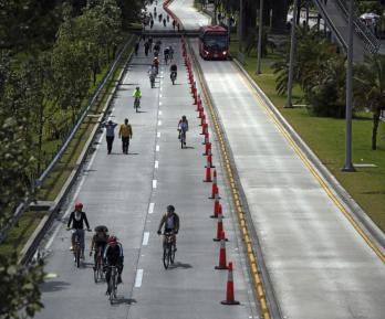 Día sin carro y sin moto. / Foto: AFP.