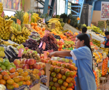 mercado de alimentos, frutas y verduras