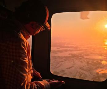 Petro sobrevuela Córdoba tras inundaciones. / Foto: Presidencia.