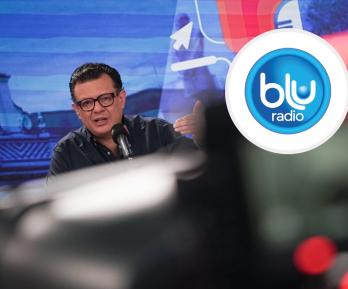 Gerente de RTVC desmiente a Blu Radio. / Foto: Julián Perilla - RTVC y Logo de Blu Radio.