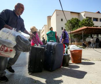 Desplazamiento en el sur del Líbano. / Foto: AFP.