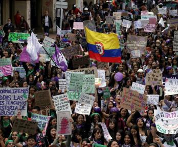 Marchas de conmemoración del 8M. / Foto: AFP.