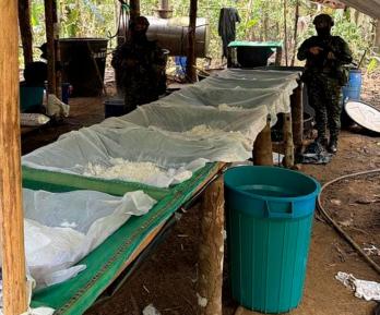 Destruyen laboratorio de cocaína. / Foto: Ejército.