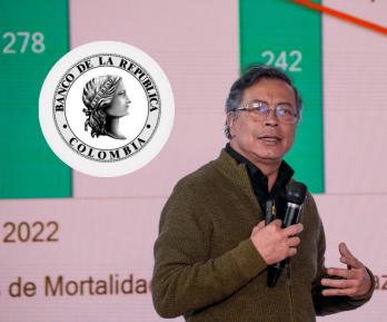 Presidente Petro sobre reservas internacional en el Banrep. / Fotos: Presidencia y Banrep.