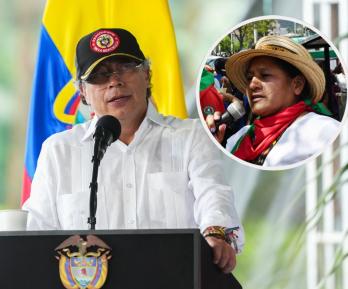 Petro rechaza racismo contra Aida Quilcué. / Fotos: Presidencia y AFP.