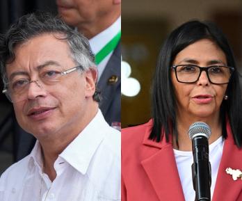 Expectativa por reunión entre Presidente Petro y Delcy Rodríguez. / Fotos: AFP.