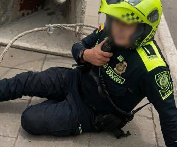Policía herido tras accidente en Autonorte. / Foto: Captura de video.