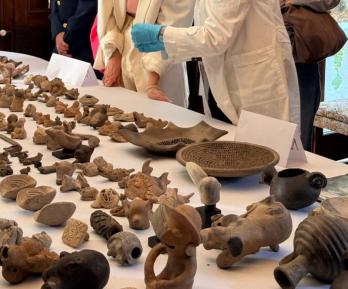 Piezas precolombinas repatriadas desde Chile. / Foto: Ministerio de Relaciones Exteriores.