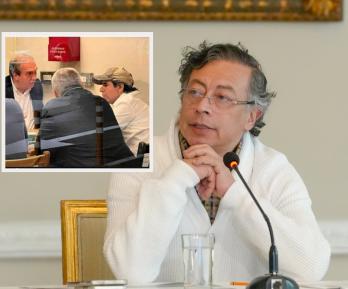Petro sobre foto de Alejandro Char con Luis Alfredo Ramos. / Fotos: Presidencia y X de Jorge Gómez Pinilla.