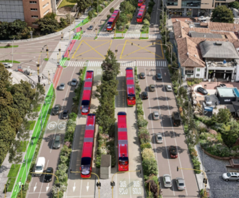 uno de los render del tramo tres del Transmilenio por la Séptima 
