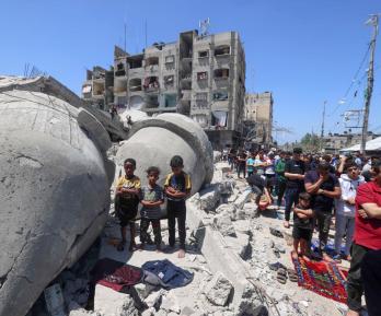 Desplazamientos en Franja de Gaza. / Foto: AFP.