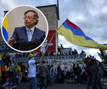 Petro sobre el estallido social. / Fotos: AFP y Presidencia.