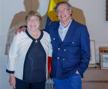 Presidente Petro y Michelle Bachelet. / Foto: X Gustavo Petro. 