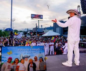  Presidente Petro defiende reformas sociales en Sincelejo