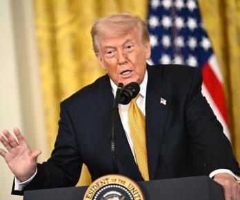 Trump sobre el estrecho de Ormuz. / Foto: AFP.