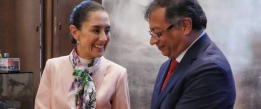 Gustavo Petro y Claudia Scheinbaum presidenta de México 