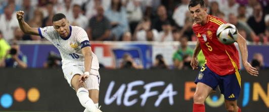 Kylian Mbappé en la Eurocopa 2024 ante España