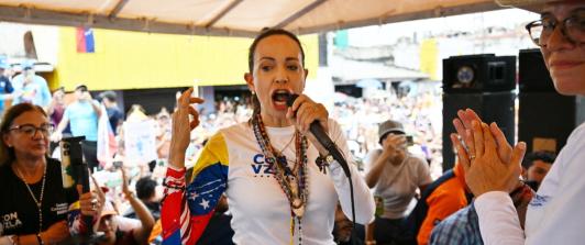Denuncia de María Corina Machado en Venezuela. / Foto: AFP.