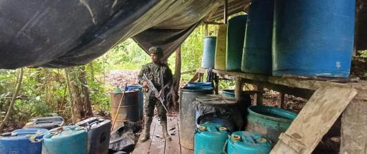 Ejército desmantela cuatro laboratorios en el Cauca, que producían más de seis toneladas de droga al mes