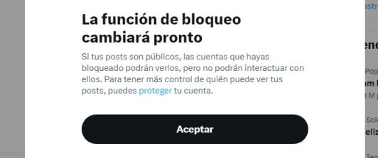 X modifica función de bloqueo
