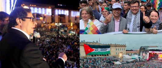 Presidente Gustavo Petro en distintos momentos defendiendo la democracia.